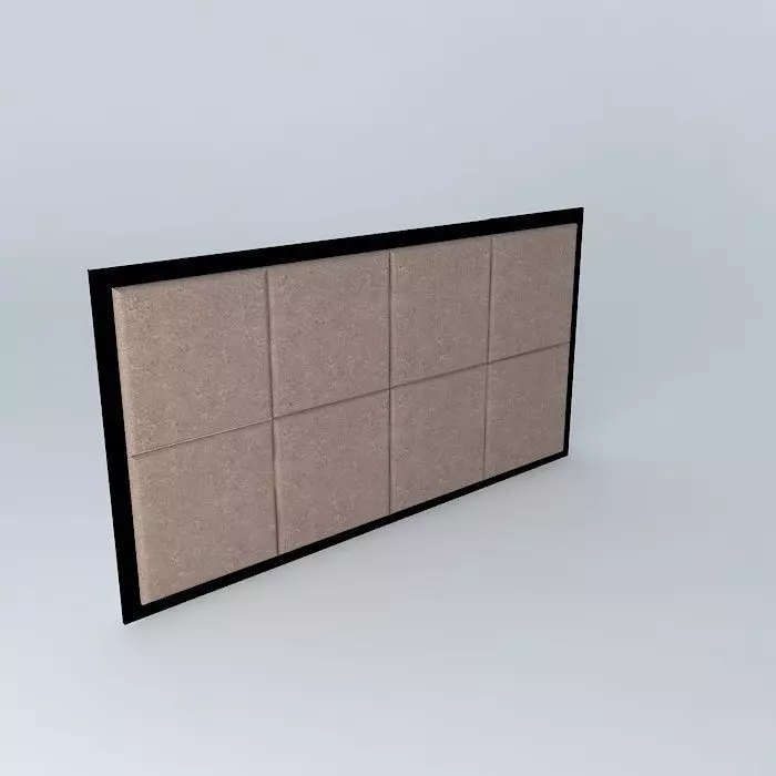Padded headboard Free 3D model_0