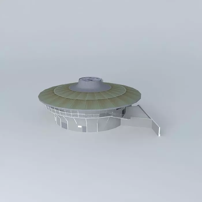 Restaurant building Free 3D model_0