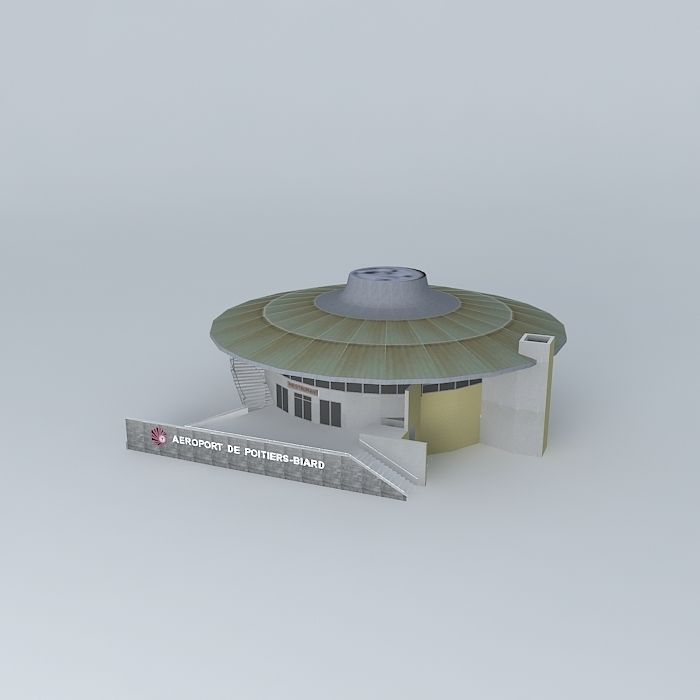 Restaurant building Free 3D model_2