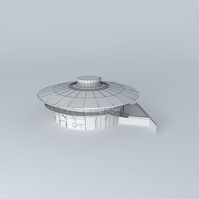 Restaurant building Free 3D model_3