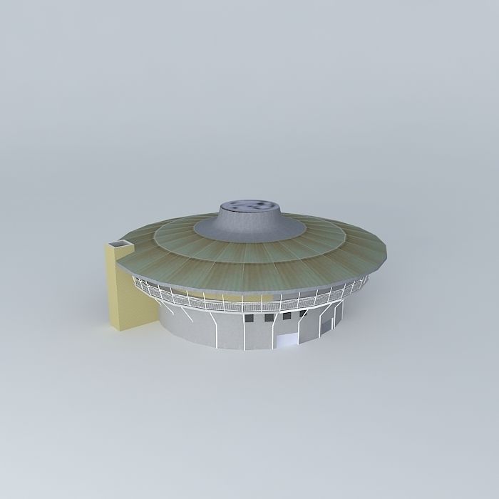 Restaurant building Free 3D model_1