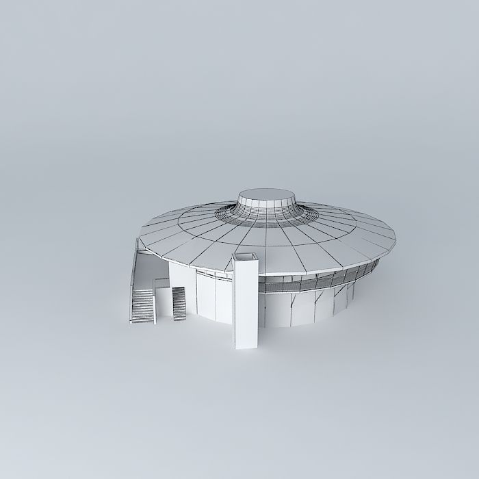 Restaurant building Free 3D model_4