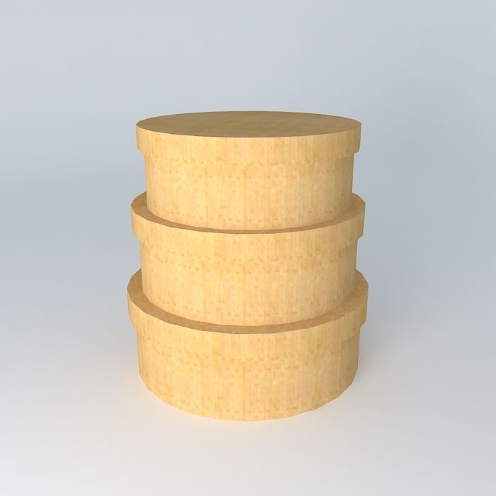 Shaker wood boxes Free 3D model_1