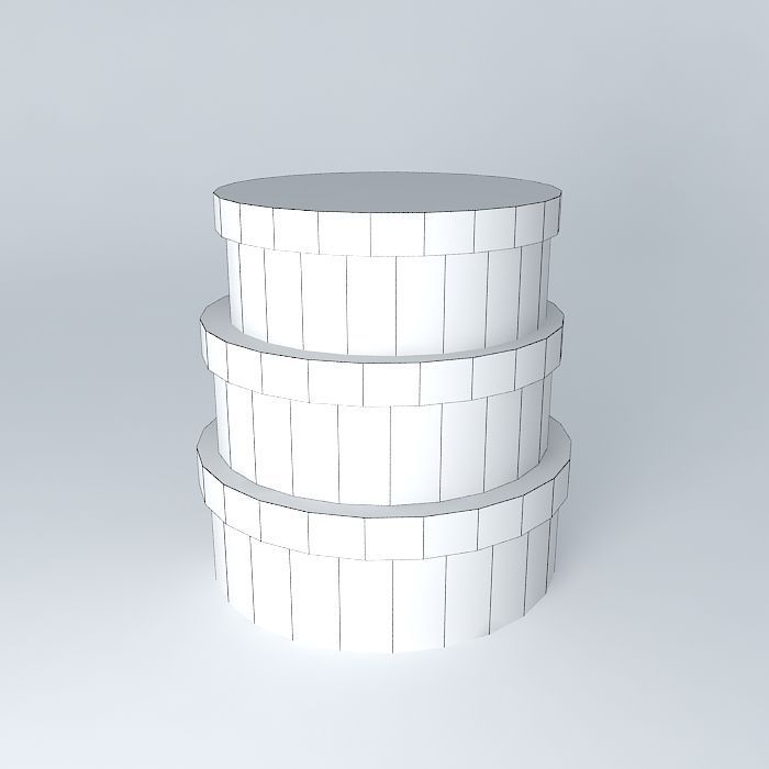 Shaker wood boxes Free 3D model_4