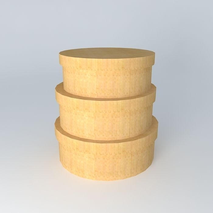 Shaker wood boxes Free 3D model_2