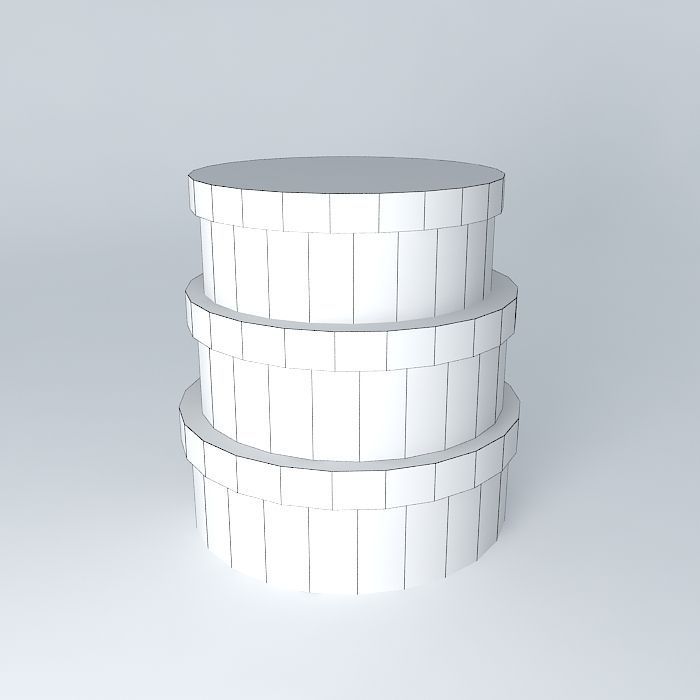 Shaker wood boxes Free 3D model_3