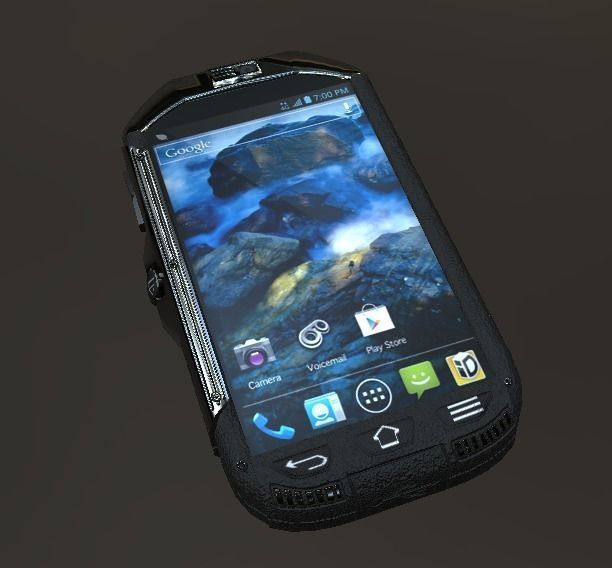 SmartPhone Low poly cell phone with case Low-poly 3D model_2