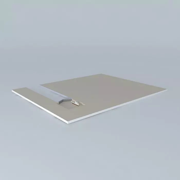 Drydock sheet of paper with pencil Free 3D model