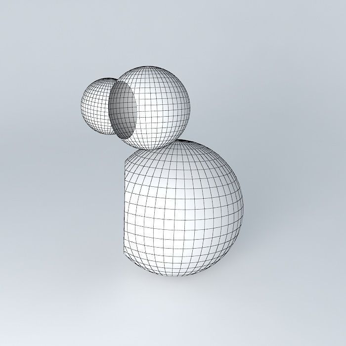 Trisphere three colorful spheres Free 3D model_4