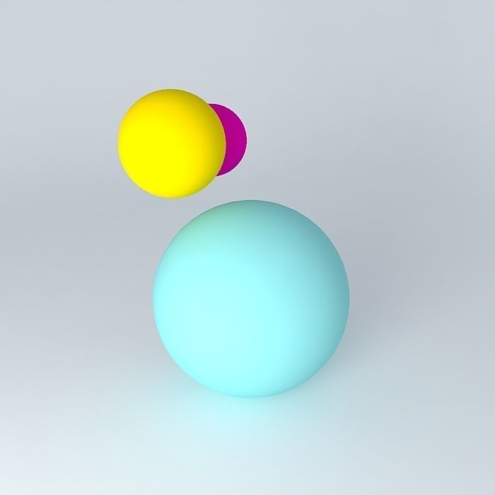 Trisphere three colorful spheres Free 3D model_1