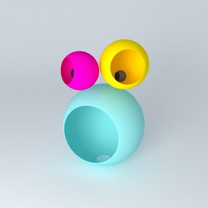 Trisphere three colorful spheres Free 3D model_2