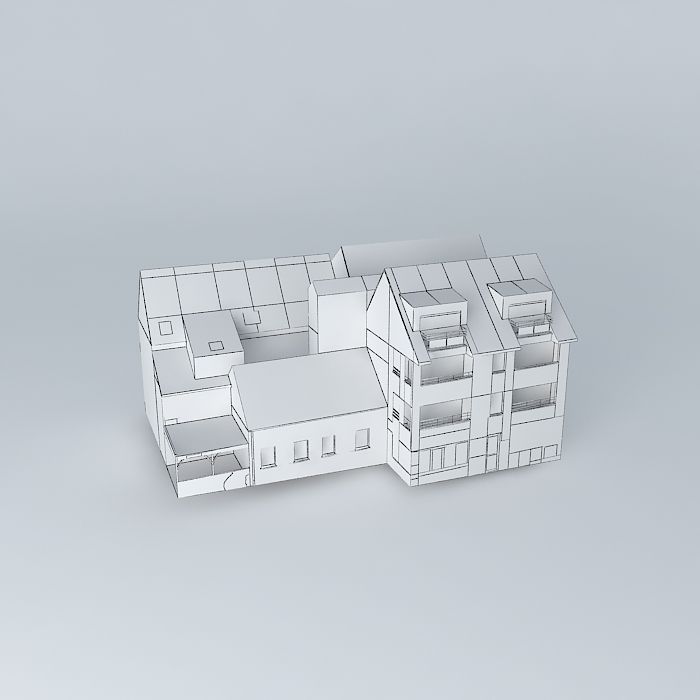 Residence and business Free 3D model_4