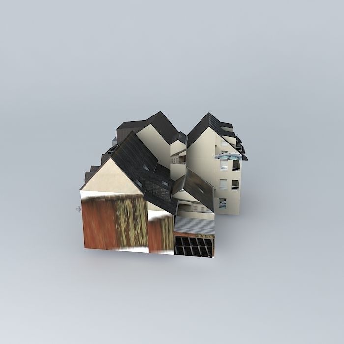 Residence and business Free 3D model_2