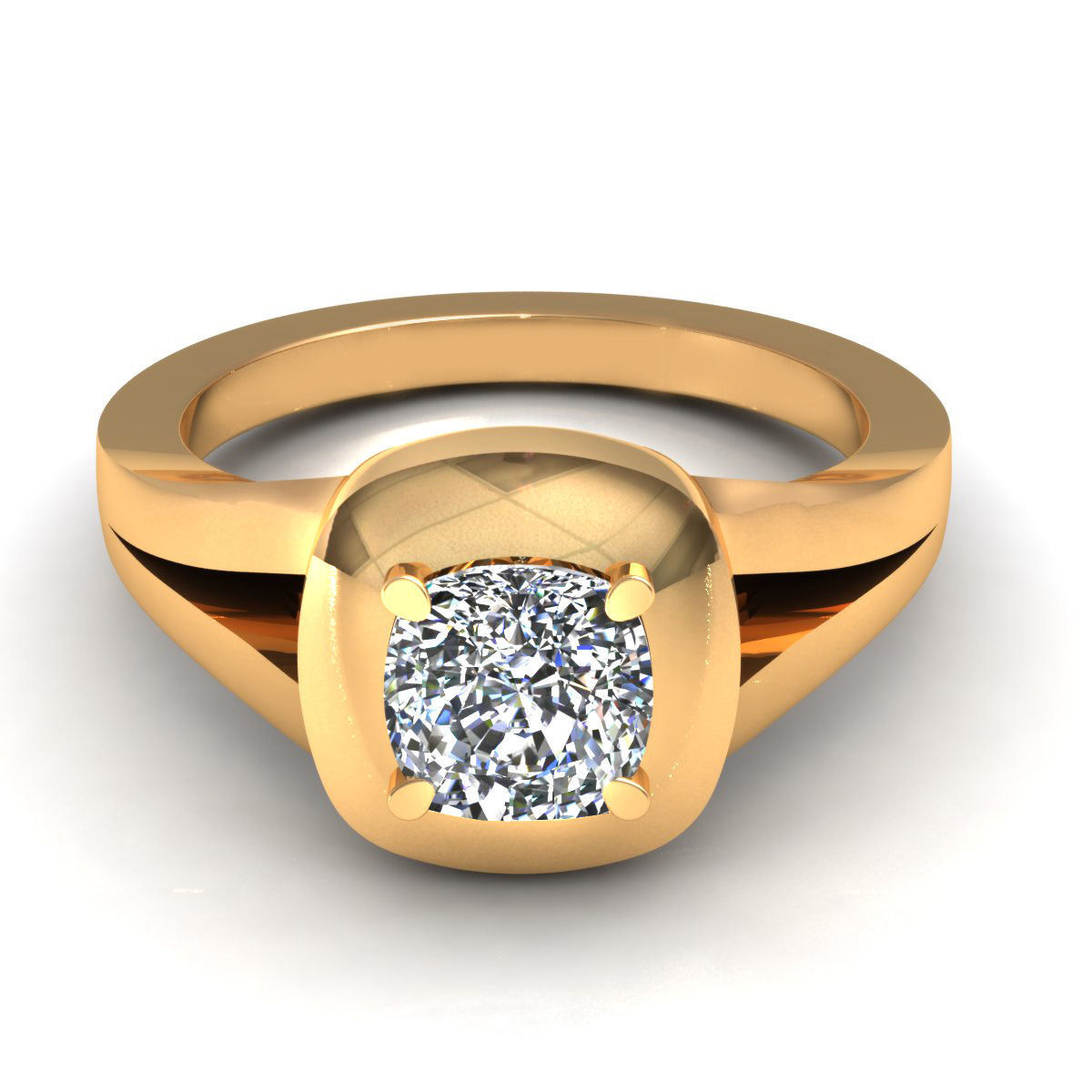 Cushion love wedding ring 3D model_5