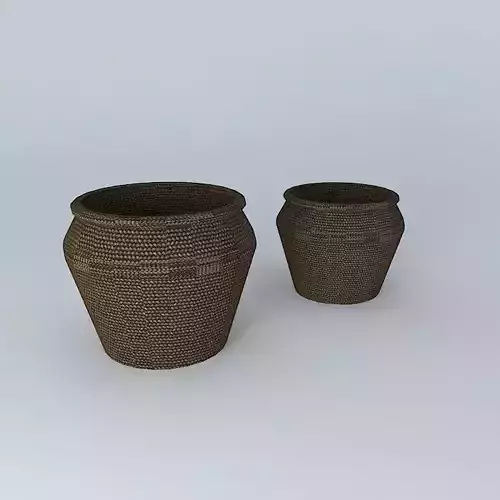 Baskets two wicker pots