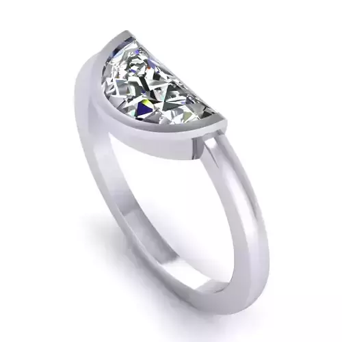 Half Round Diamond Ring 3D model