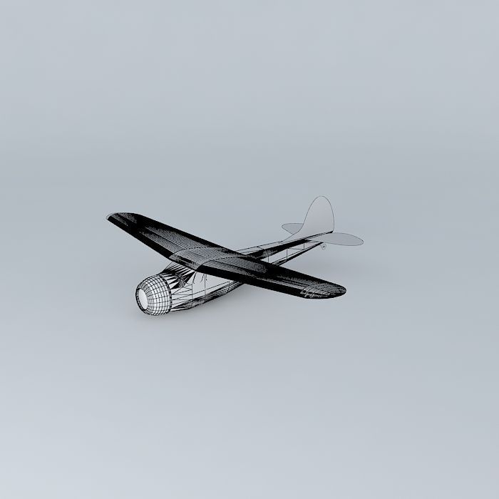 Cessna 195 Free 3D model_3