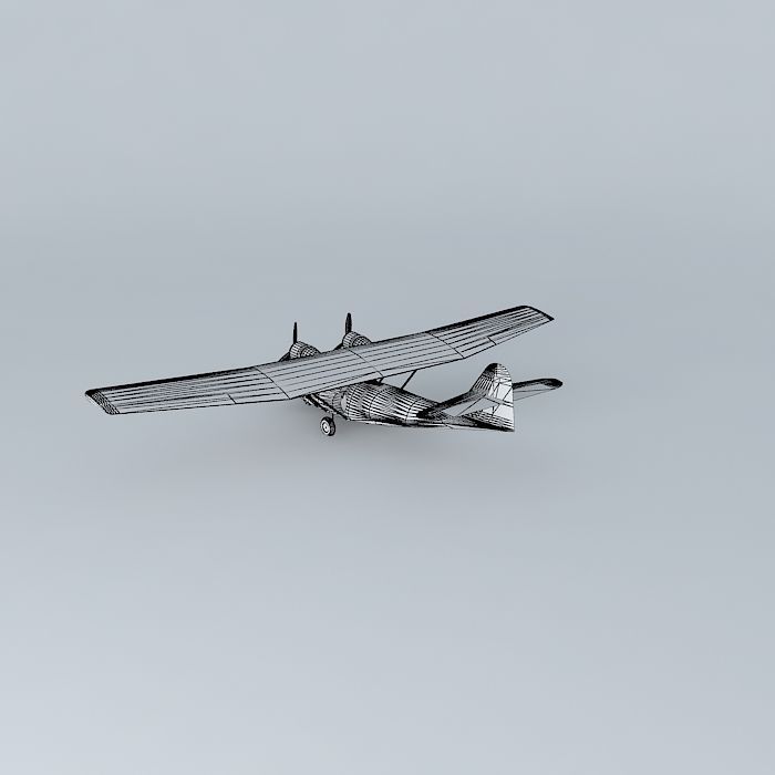 Catalina airplane with propellers Free 3D model_4