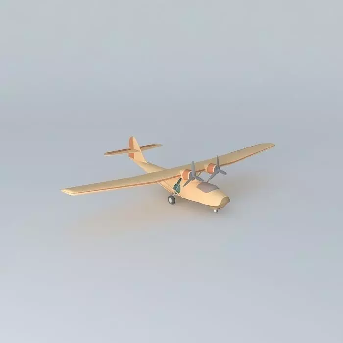 Catalina airplane with propellers Free 3D model_0