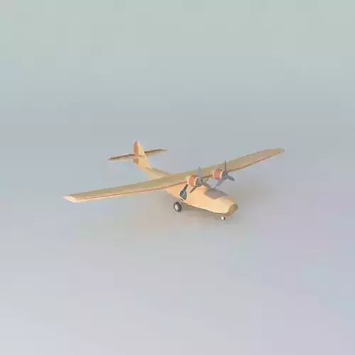 Catalina airplane with propellers Free 3D model