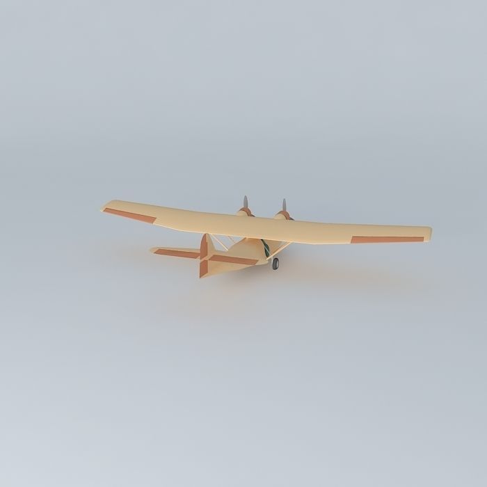 Catalina airplane with propellers Free 3D model_1