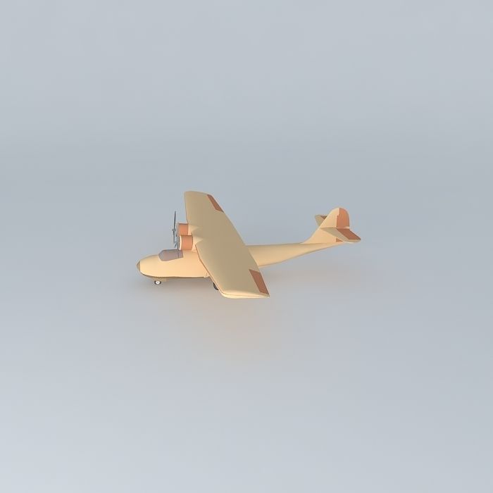 Catalina airplane with propellers Free 3D model_2