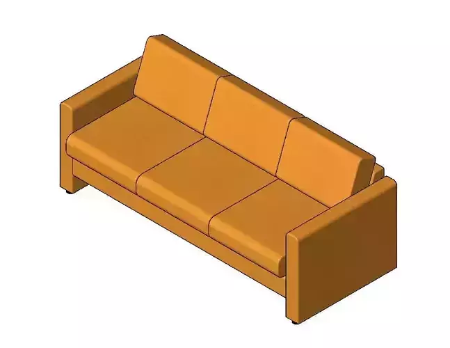 Triple Seat Sofa 3D model