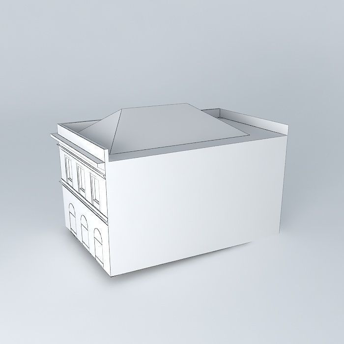 Shops building Free 3D model_3