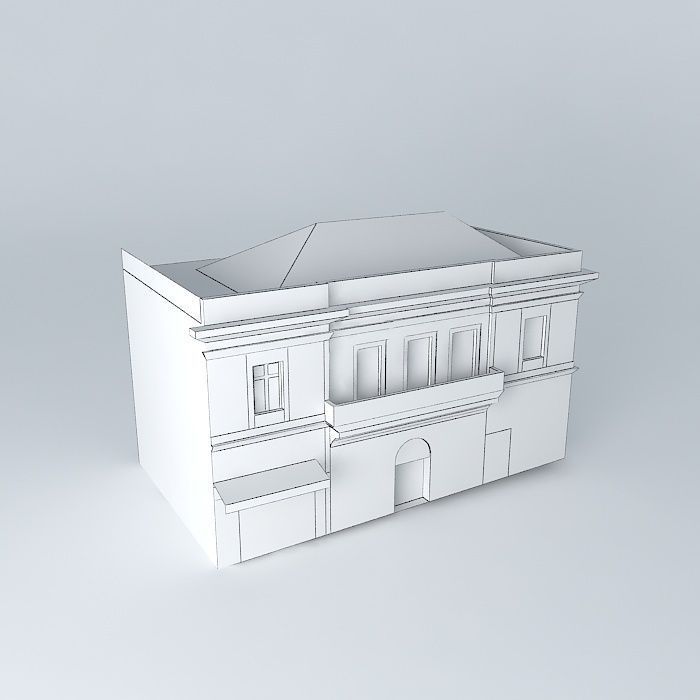 Shops building Free 3D model_4