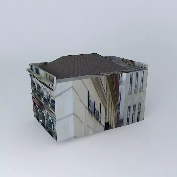Shops building Free 3D model_0