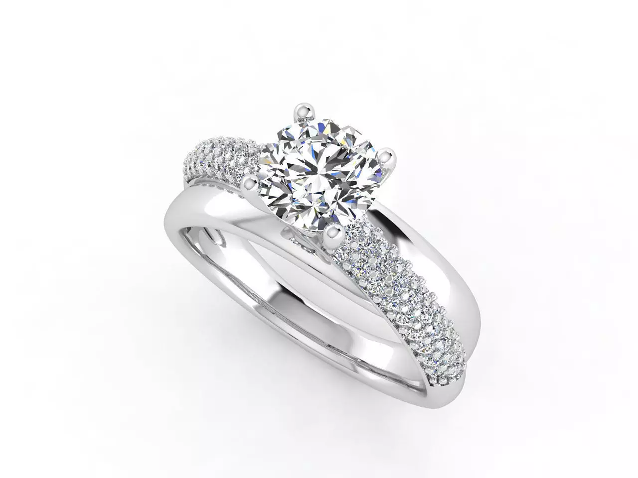 sy015 engagement ring set gold 3D print model