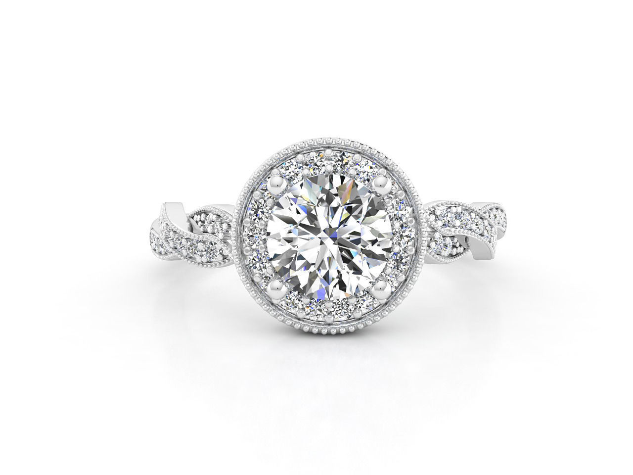 sy017 oval diamond engagement ring gold 3D print model_2