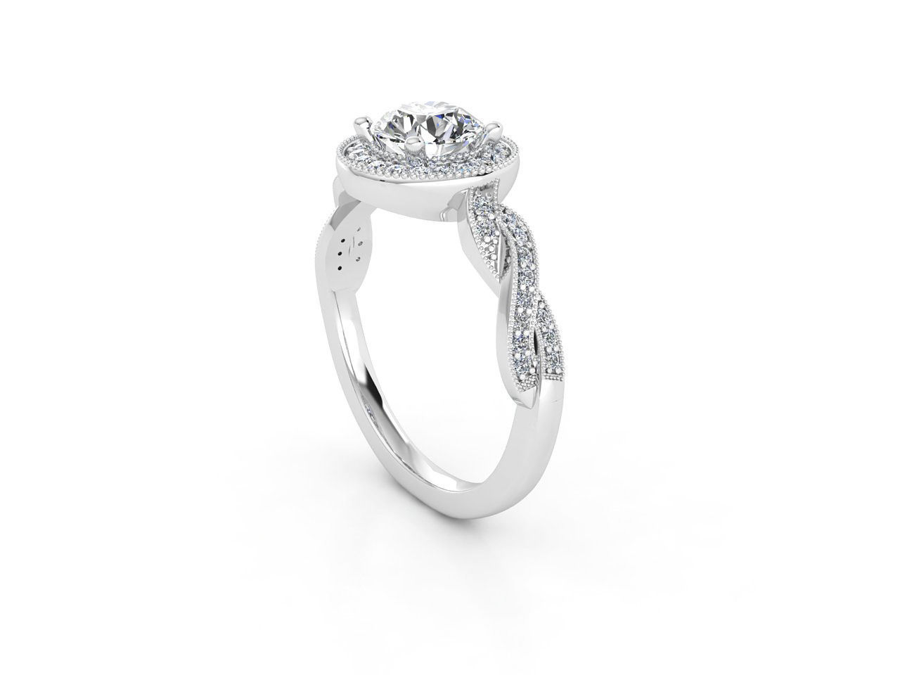 sy017 oval diamond engagement ring gold 3D print model_1