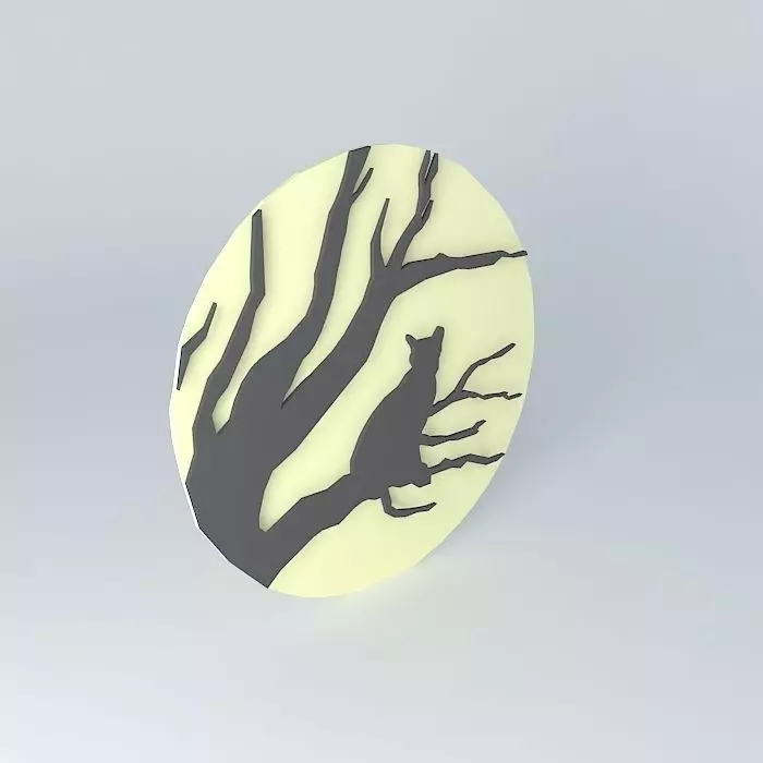wood cat cutout recorte de madeira gato ar arte wall art Free 3D model