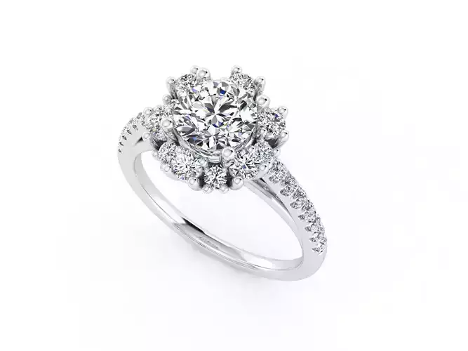 sy018 diamond halo engagement ring