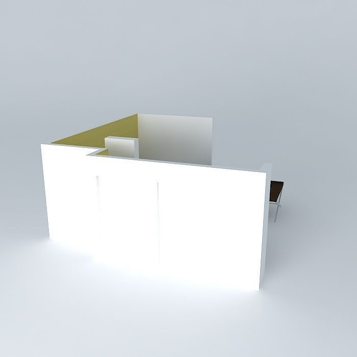 lorenaorkut office space with wall Free 3D model_1