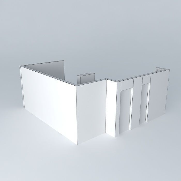 lorenaorkut office space with wall Free 3D model_4