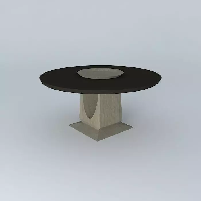 Round Breakfast Table 3D model_0