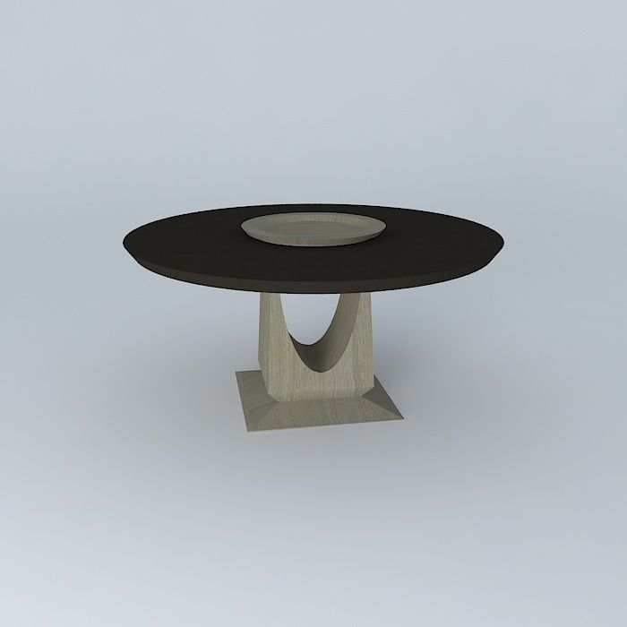 Round Breakfast Table 3D model_2