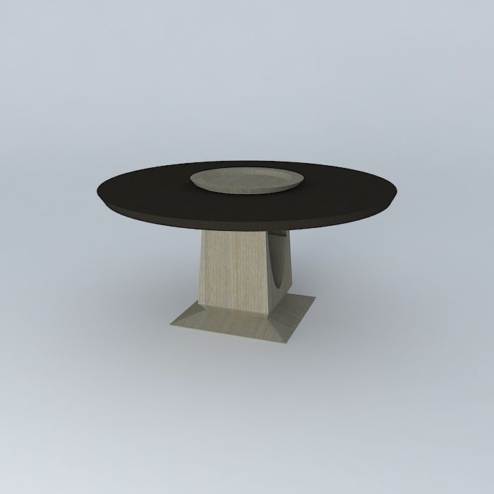 Round Breakfast Table 3D model_1
