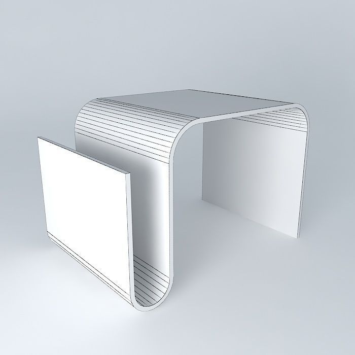 magazine corner table side table magazine rack Free 3D model_4