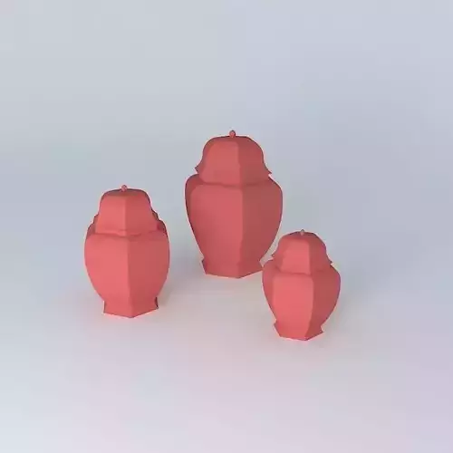 potiches Chinese chinese urns garnish Free 3D model