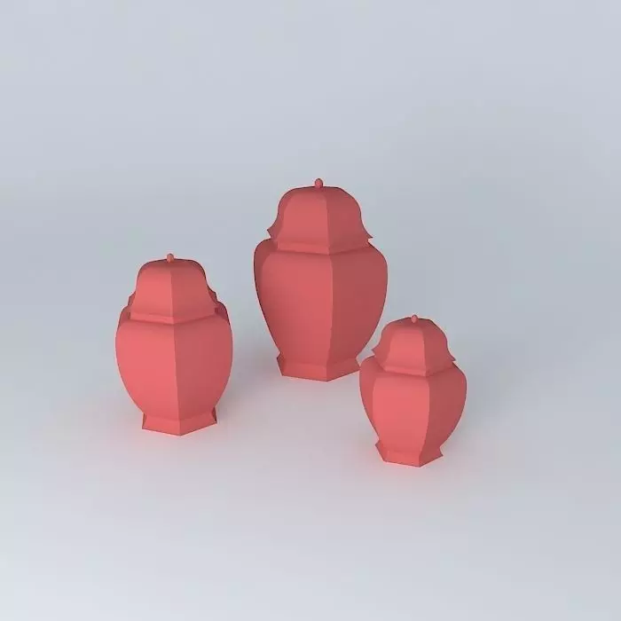 potiches Chinese chinese urns garnish Free 3D model