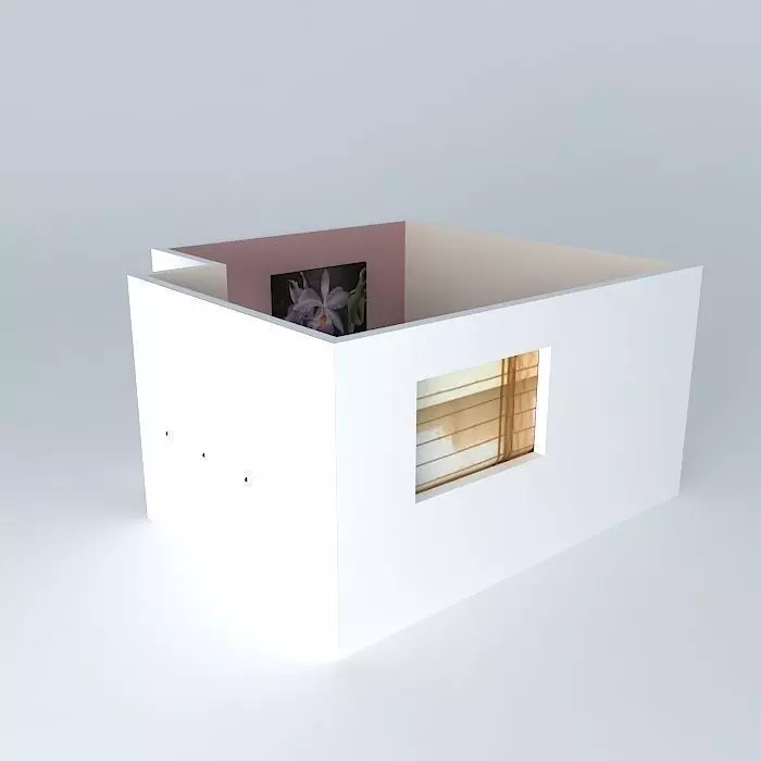 given house with window Free 3D model_0