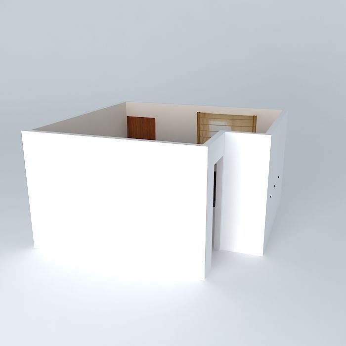 given house with window Free 3D model_1