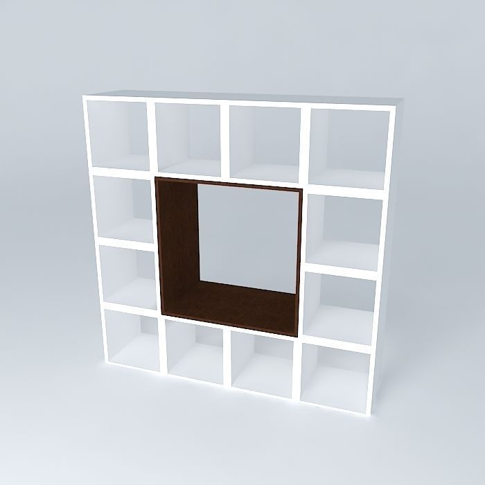 tv rack bookshelf rack estante Free 3D model_1