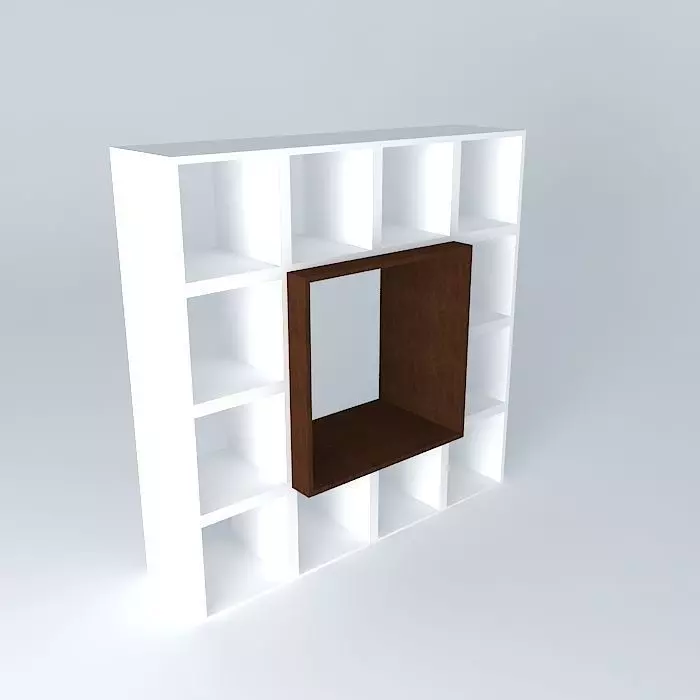 tv rack bookshelf rack estante Free 3D model_0