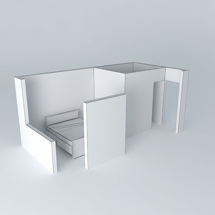 mirokaorkut room with bed in it Free 3D model_3