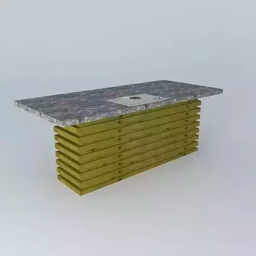 cooking island kitchen island Free 3D model