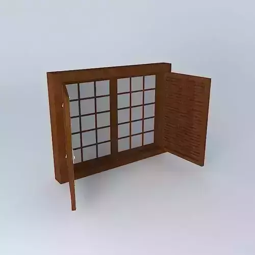 janelaedson wooden window with shutters